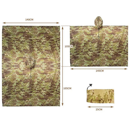 Versatile Outdoor Camouflage Raincoat