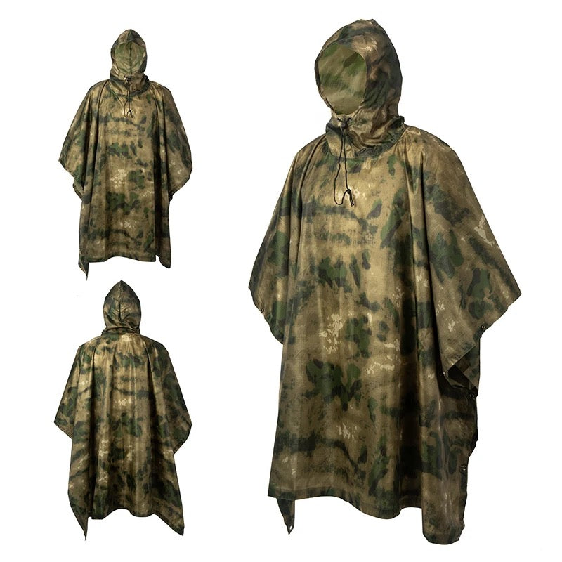 Versatile Outdoor Camouflage Raincoat