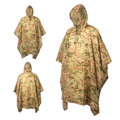 Versatile Outdoor Camouflage Raincoat