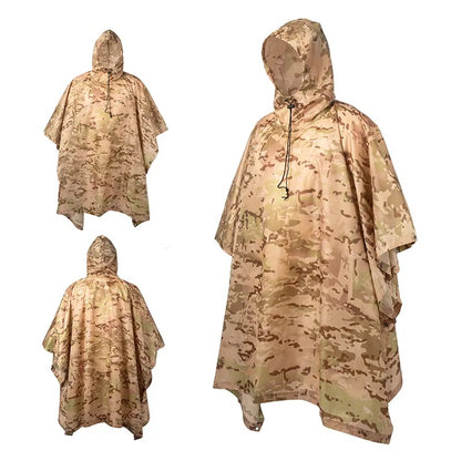 Versatile Outdoor Camouflage Raincoat