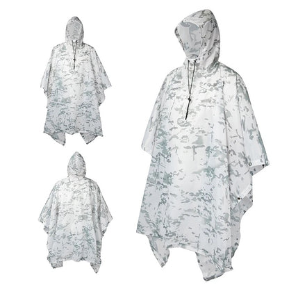 Versatile Outdoor Camouflage Raincoat