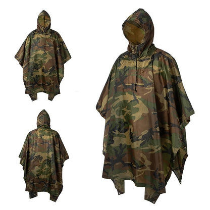 Versatile Outdoor Camouflage Raincoat