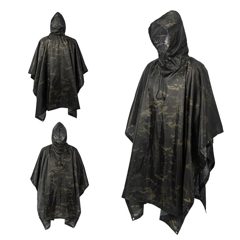 Versatile Outdoor Camouflage Raincoat