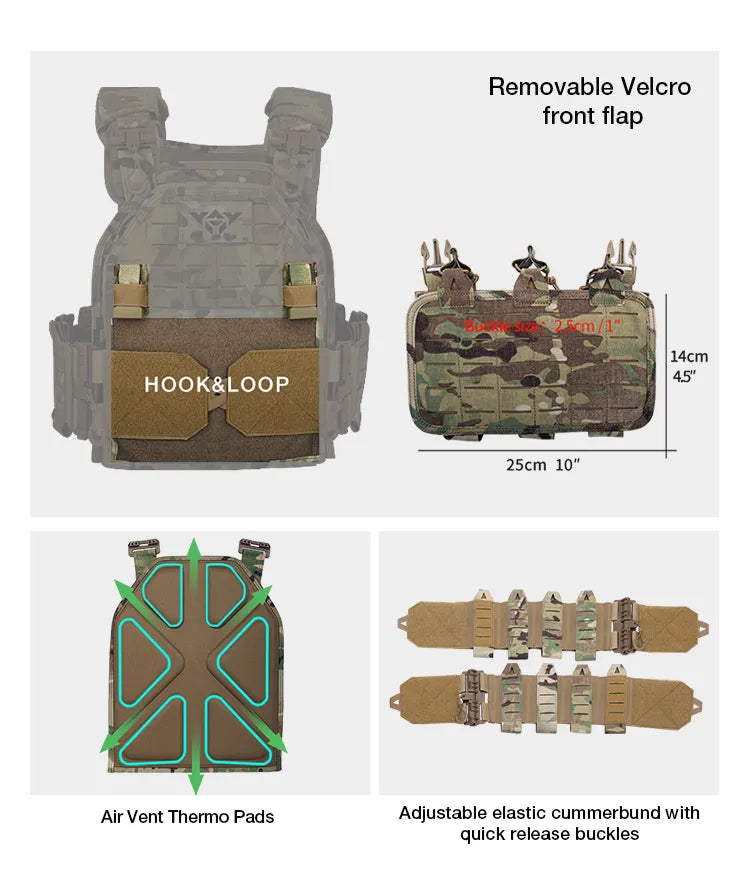 QR3 Modular Tactical Protective Vest Plate Carrier